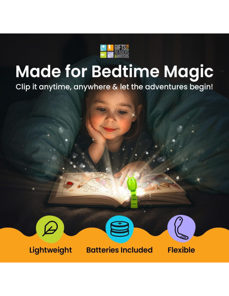 Luz de Lectura Flexilight Verde - Marcador Libro LED 8 Luces