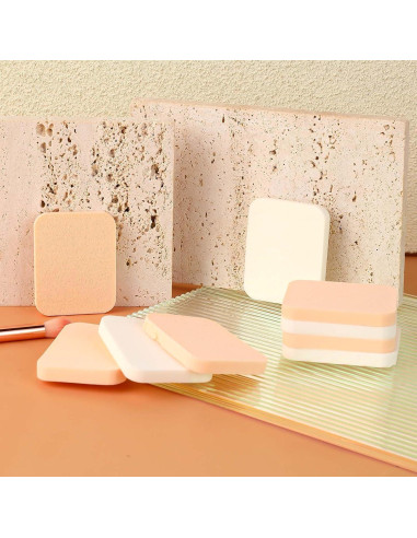 12 Esponjas de Maquillaje Sliverdew Cuadradas Latex 20x12cm