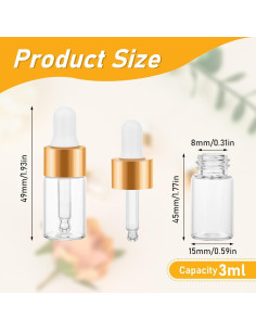 Paquete de 20 Botellas Mini Gotero COTOM 3ml A Prueba de Fugas 2