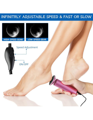 Removedor de Callos Eléctrico Dermave con 60 Discos de Lija