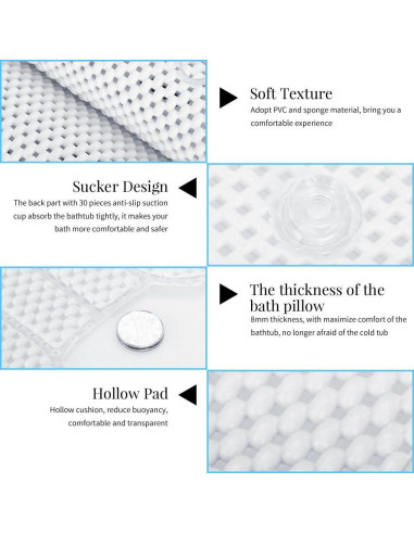 Almohada de Baño FILFEEL 125x36cm Suave Acolchada