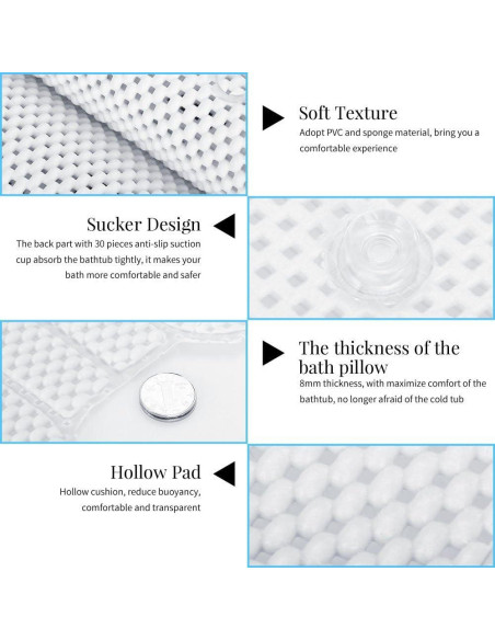 Almohada de Baño FILFEEL 125x36cm Suave Acolchada