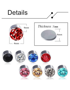 18 Pares Pendientes Magnéticos Ofeiyaa Sin Perforación 4mm 6mm 2