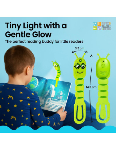 Luz de Lectura Flexilight Verde - Marcador Libro LED 8 Luces