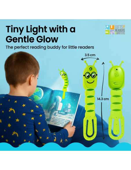Luz de Lectura Flexilight Verde - Marcador Libro LED 8 Luces