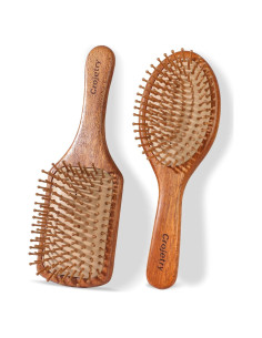 Juego de Cepillos de Pelo de Bambú 2 Piezas - Crojetry