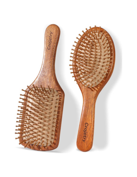 Juego de Cepillos de Pelo de Bambú 2 Piezas - Crojetry