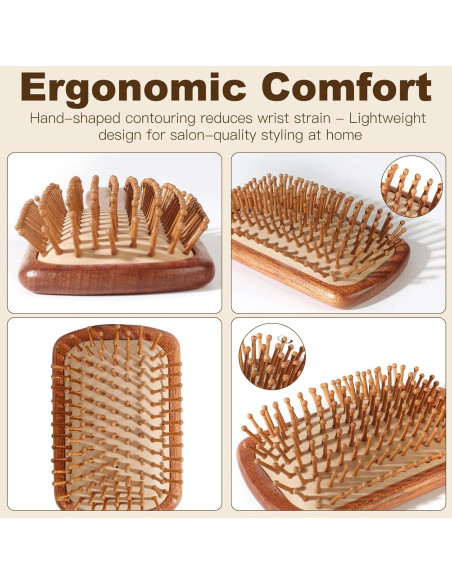 Juego de Cepillos de Pelo de Bambú 2 Piezas - Crojetry