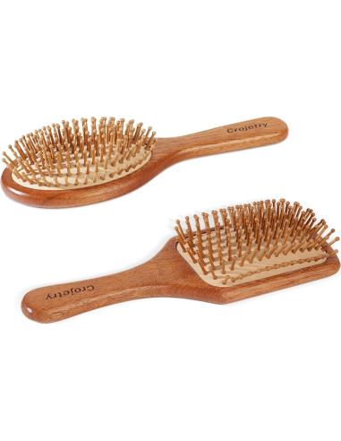 Juego de Cepillos de Pelo de Bambú 2 Piezas - Crojetry