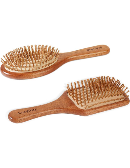 Juego de Cepillos de Pelo de Bambú 2 Piezas - Crojetry