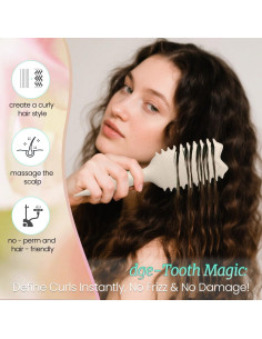 Cepillo Definidor de Rizos Kazunark con Cerda de Jabalí Beige 2