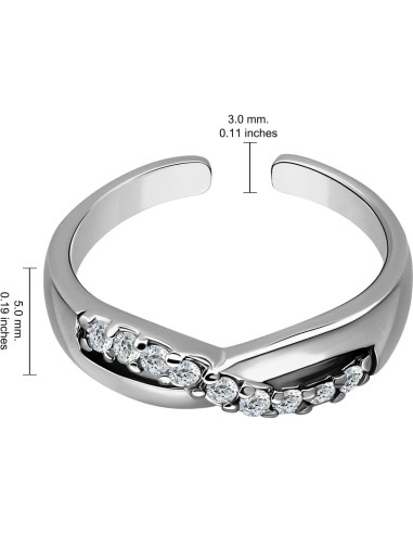 Anillo Abierto de Dedo Plata de Ley 925 Infinito con Zirconia