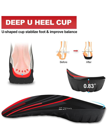 Plantillas ortopédicas RooRuns para fascitis plantar 3/4