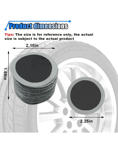 Kit de 80 Parches de Reparación de Neumáticos LHDOS 58mm