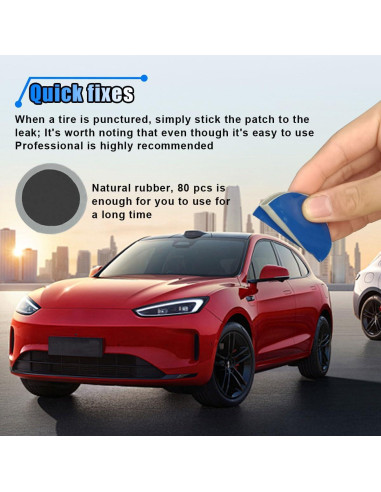 Kit de 80 Parches de Reparación de Neumáticos LHDOS 58mm