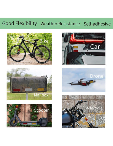 Calcomanías Reflectantes Dodgelav 24 PCS Rojo 3x8 cm