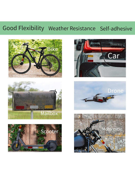 Calcomanías Reflectantes Dodgelav 24 PCS Rojo 3x8 cm