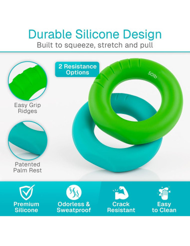 Anillo de Ejercicio Vive - Fortalecedor de Mano y Dedos 11.34kg