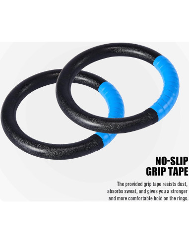 Anillas Gimnásticas ZELUS Ajustables para Ejercicio - Negro