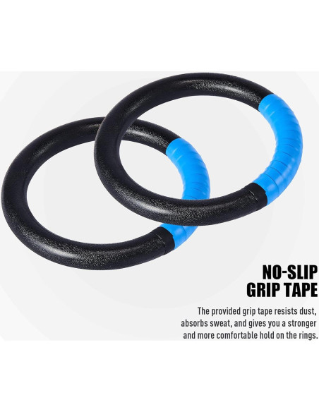 Anillas Gimnásticas ZELUS Ajustables para Ejercicio - Negro