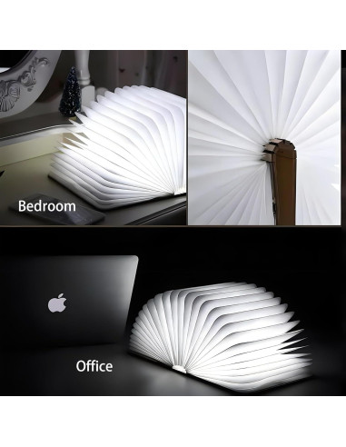 Lámpara de libro plegable HaoYDUS 3 colores recargable USB