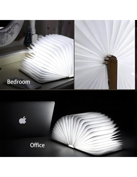 Lámpara de libro plegable HaoYDUS 3 colores recargable USB