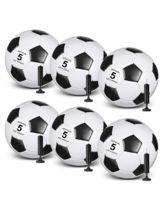 6 Balones de Fútbol Glimin con Bomba y Agujas - Tamaños 3, 4, 5