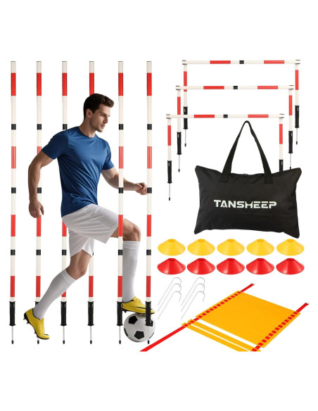 Equipo de entrenamiento de agilidad Tansheep 6 postes y 12 conos