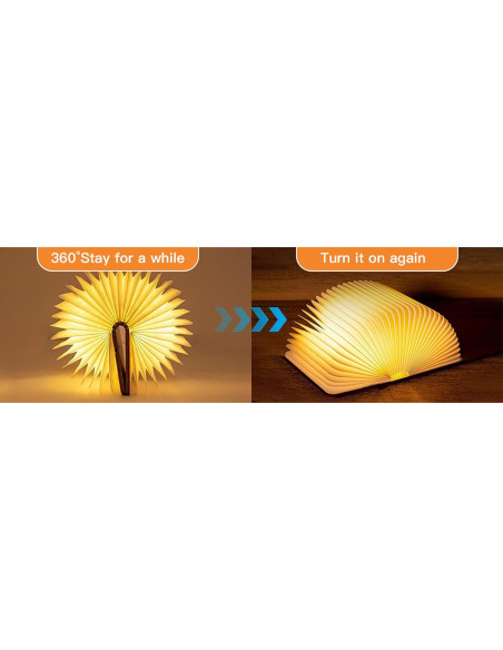 Lámpara de libro plegable HaoYDUS 3 colores recargable USB