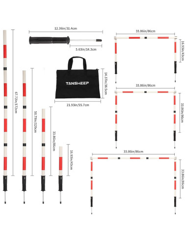 Equipo de entrenamiento de agilidad Tansheep 6 postes y 12 conos