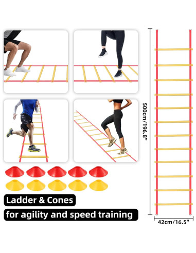 Equipo de entrenamiento de agilidad Tansheep 6 postes y 12 conos