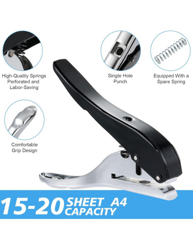 Perforadora de un solo agujero AGUZXTM 8MM Negro - Alta resistencia