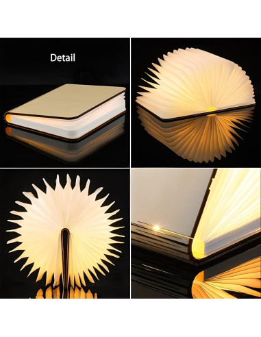 Lámpara de libro plegable HaoYDUS 3 colores recargable USB