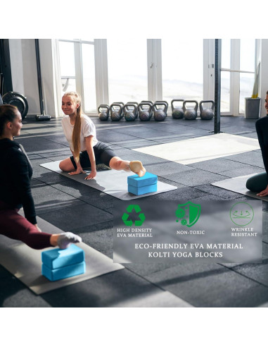 Bloques de Yoga Kolti 2 Pack Espuma EVA Antideslizantes