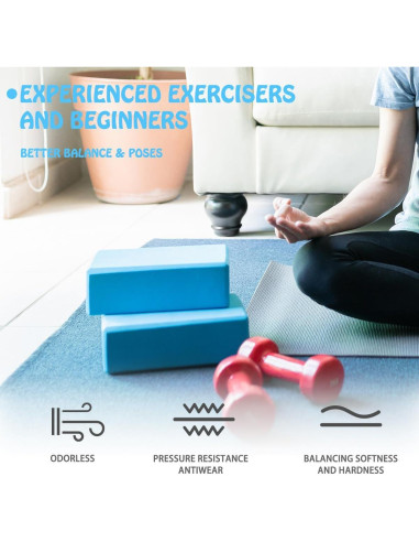Bloques de Yoga Kolti 2 Pack Espuma EVA Antideslizantes
