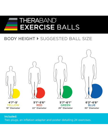 Pelota de Ejercicio THERABAND 75 cm para Estabilidad y Yoga