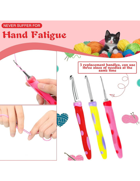 Juego de Ganchillos Intercambiables WILLBOND 12 Tamaños 2-8 mm