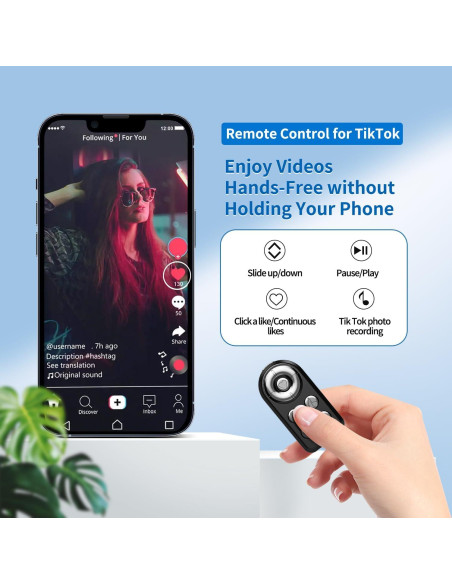 Control Remoto Inalámbrico Bluetooth yAyusi Y10 para TikTok