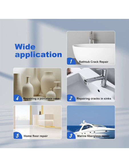 Kit de Reparación de Baños Afcancihe 108g - Fibra de Vidrio y Cerámica