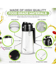 Rociador de Aceite SADAT 470ml Vidrio Grado Alimenticio 2