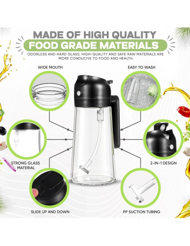 Rociador de Aceite SADAT 470ml Vidrio Grado Alimenticio