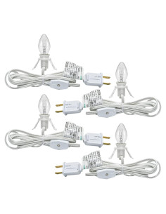 Juego de 4 Cables de Luz C7 con Bombilla Incandescente 1.83m