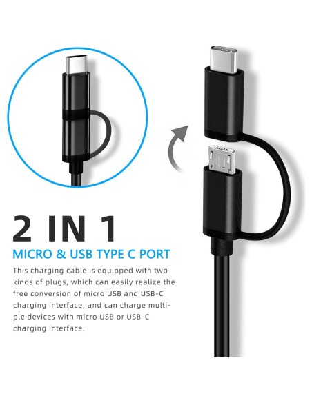 Cable de Carga USB Tipo C para Ventilador WiHoo Mini 1.2m