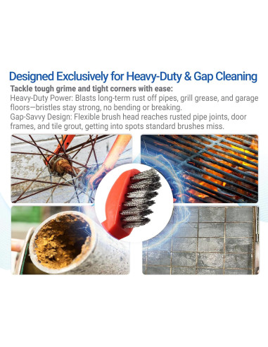 Cepillos de Alambre de Acero Inoxidable SONRISA DORADA - 3 Piezas 17.78 cm