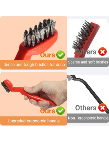 Cepillos de Alambre de Acero Inoxidable SONRISA DORADA - 3 Piezas 17.78 cm