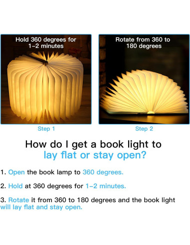 Lámpara de Libro Plegable Vergissm LED 5 Colores 14.48x21.84cm