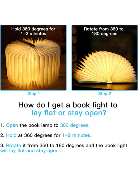 Lámpara de Libro Plegable Vergissm LED 5 Colores 14.48x21.84cm