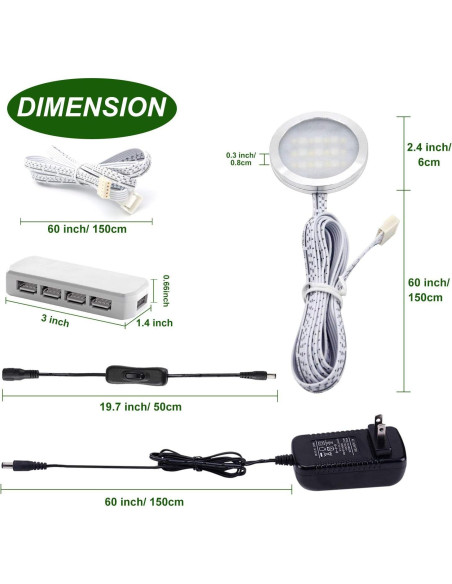 Kit de Iluminación LED AIBOO 6 Luces Puck RGBWW 18W