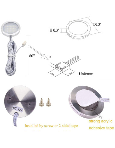 Kit de Iluminación LED AIBOO 6 Luces Puck RGBWW 18W