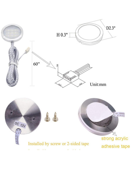 Kit de Iluminación LED AIBOO 6 Luces Puck RGBWW 18W